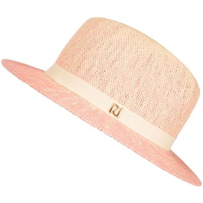 Girls pink ombre straw hat